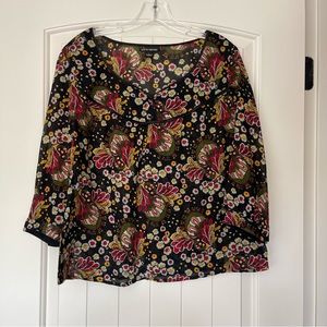 Lucky brand floral top size L